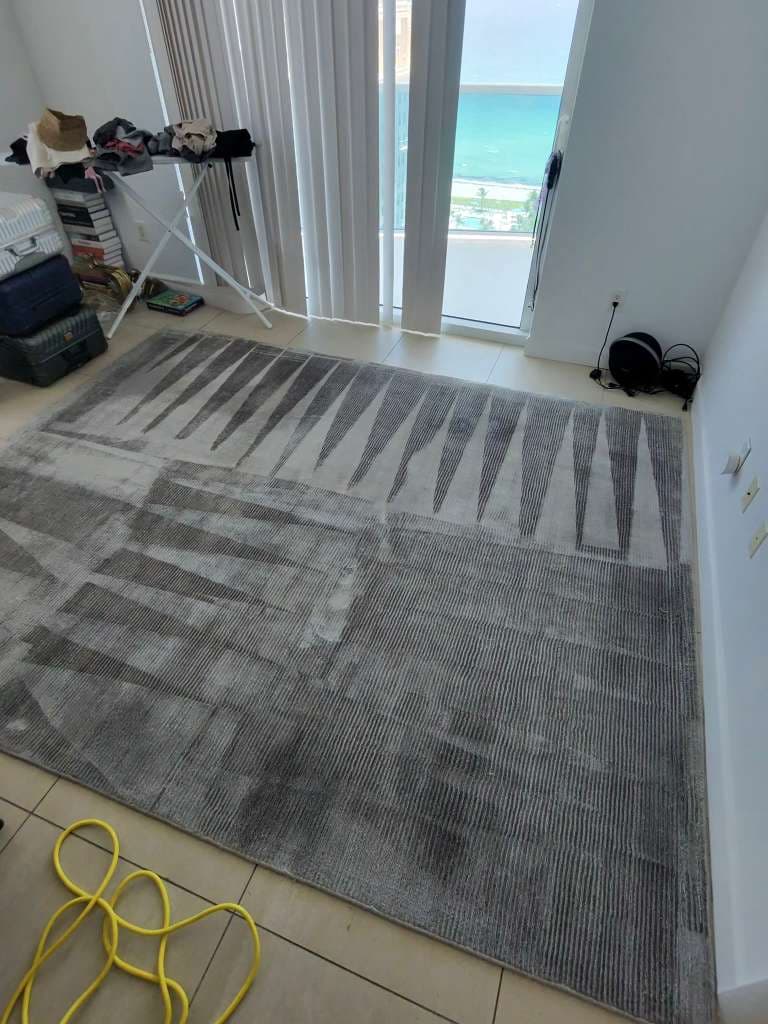 Real rug in an oceanview room after cleaning